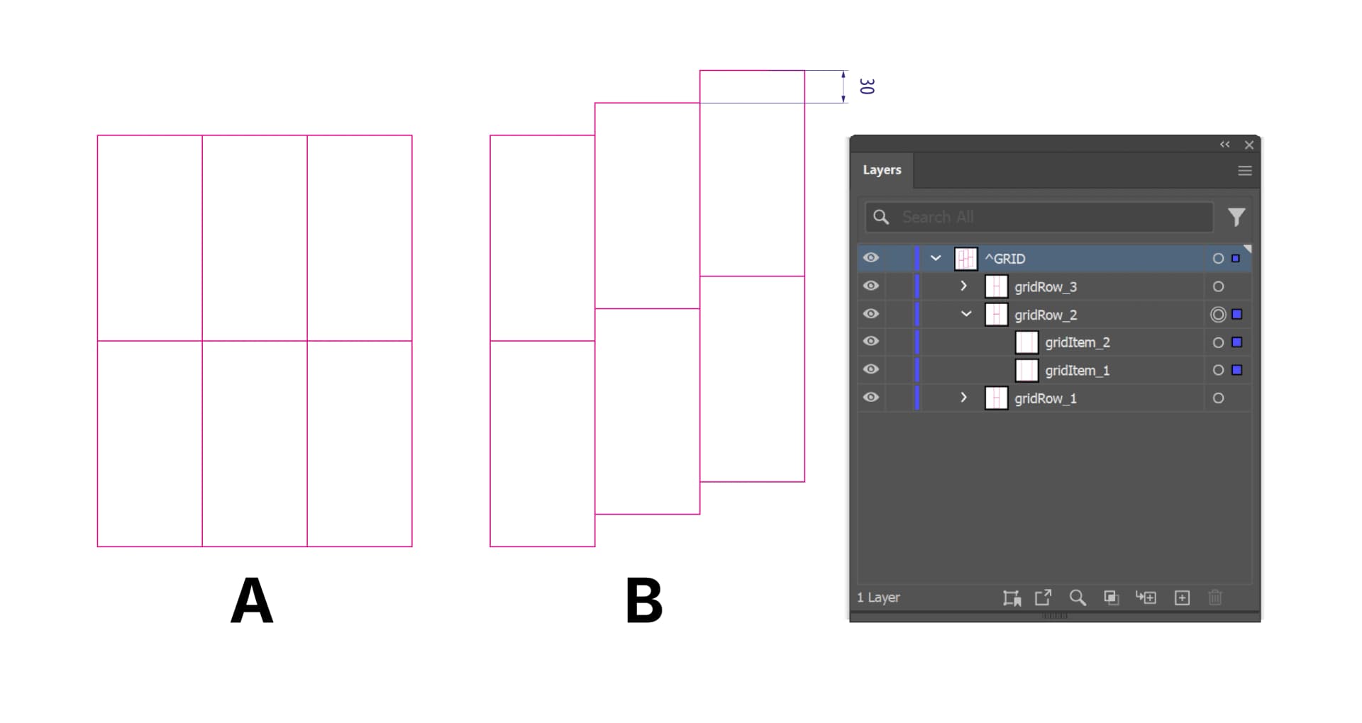 Siatka przed i po przesunięciu