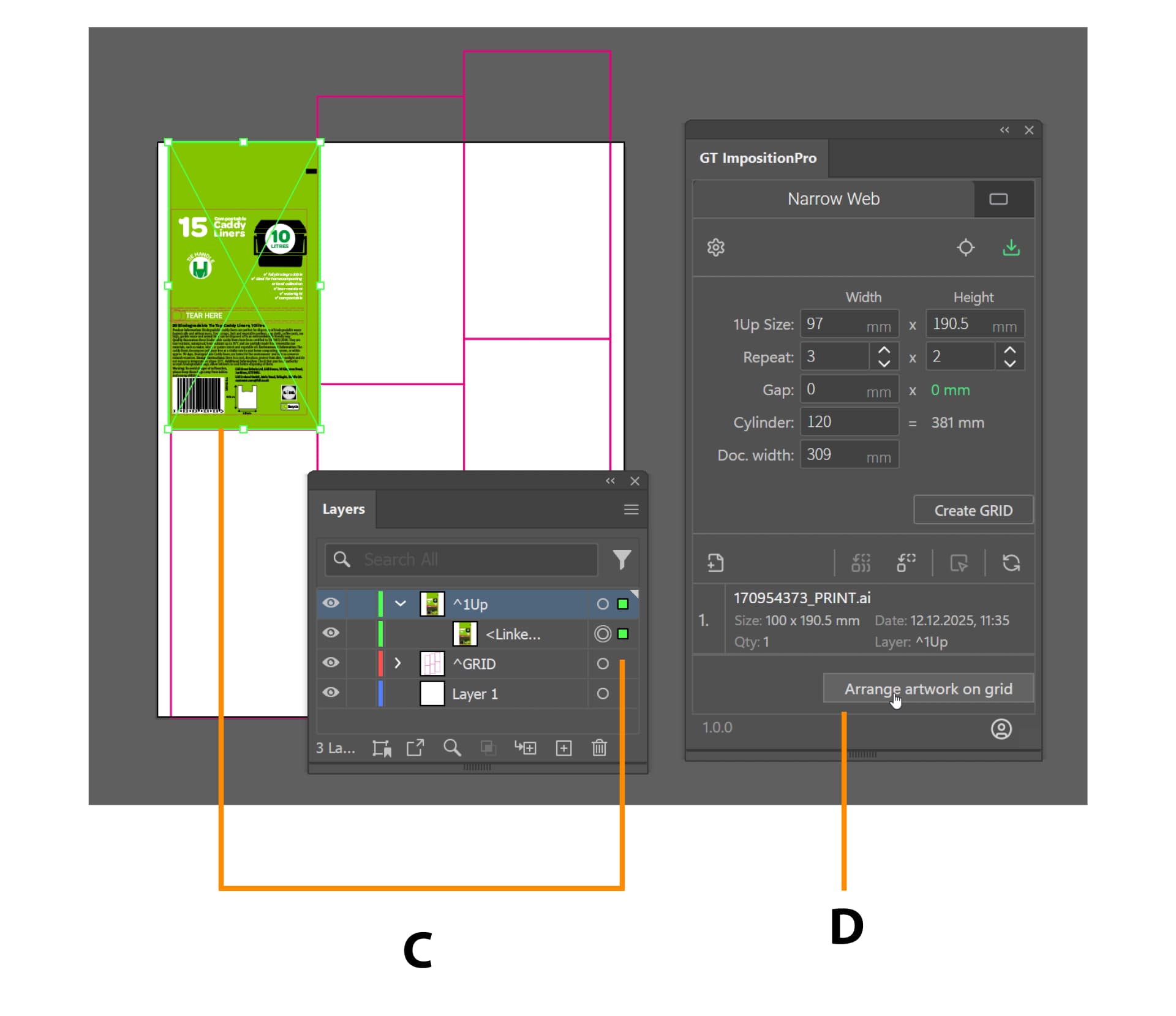 Rozmieszczenie użytków na siatce